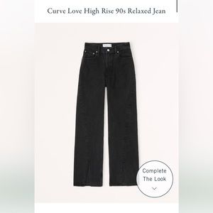 Abercrombie Curve Love High Rise 90s Relaxed Jean - black jeans 30S